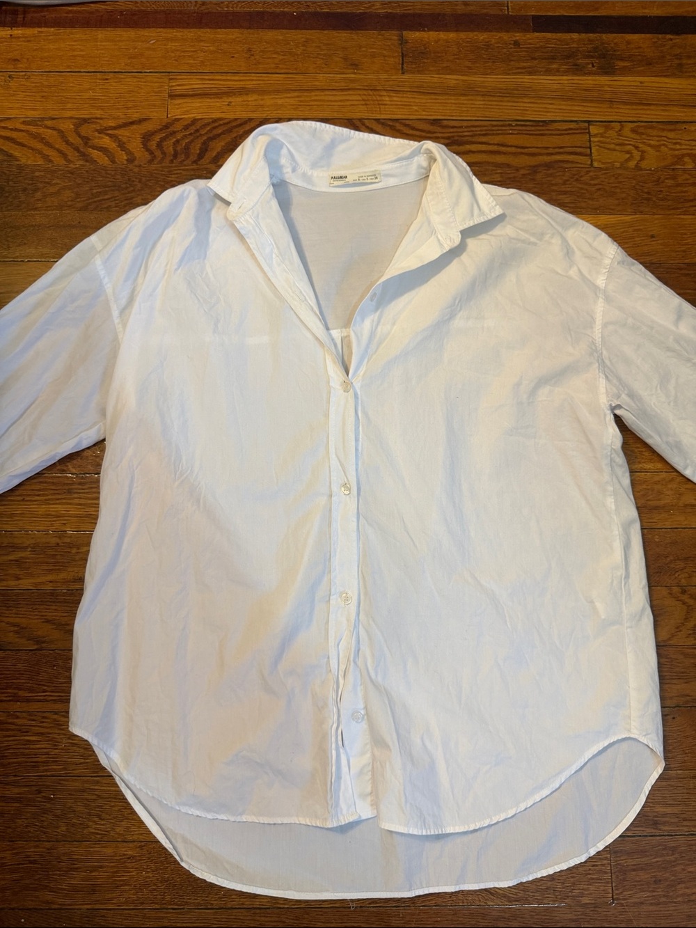Pull&Bear White Relaxed Button-Down Shirt